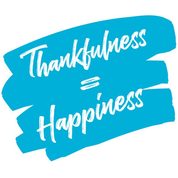 Blue Splash Thankfulness = Happiness Large Thumbnail